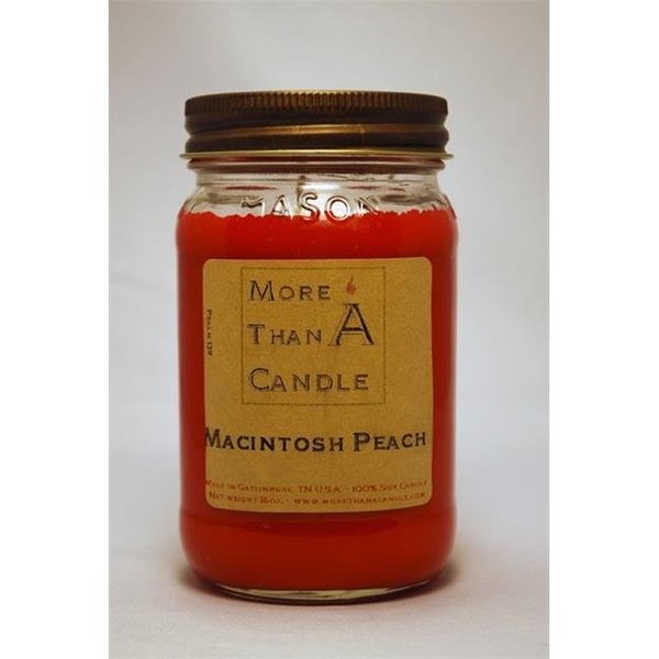 More Than A Candle More Than A Candle MAP16M 16 oz Mason Jar Soy Candle; Macintosh Peach MAP16M
